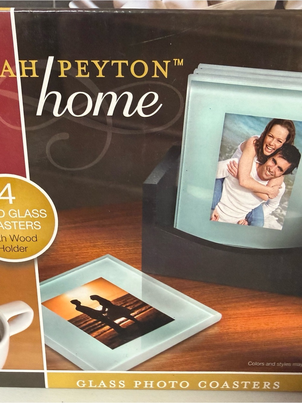 Glass Photo Coasters in Light Aqua